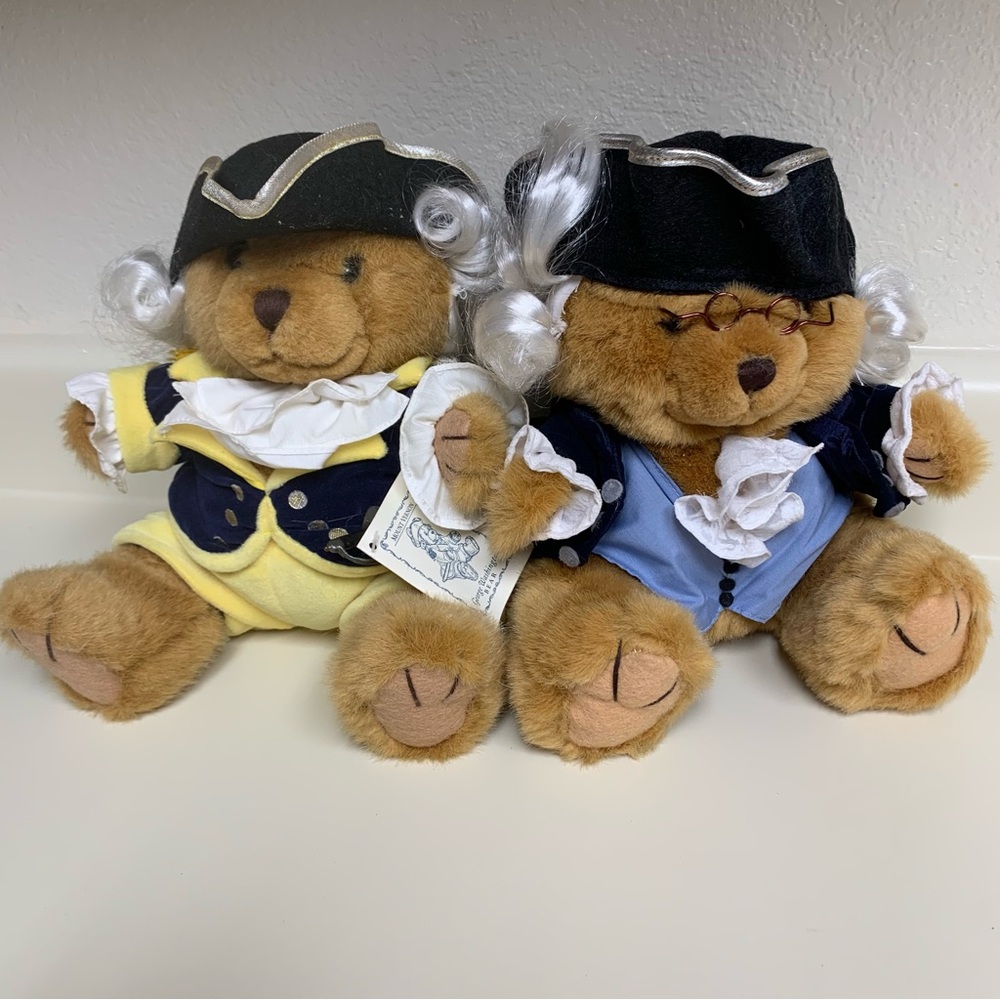 VTG 1998 Mount Vernon George Washington Bear 8" Plush Toy Sword & Art Color Bear